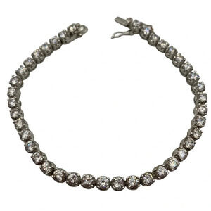 CHARLES WINSTON CZ Vintage Classic Sterling Silver Tennis Bracelet — EUC LN